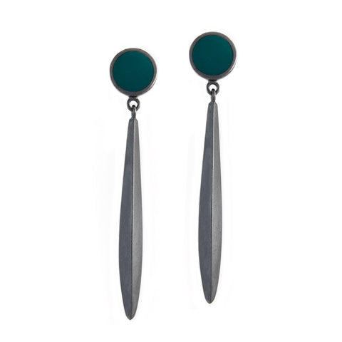 Spot Drop Earrings - Green  READY TO SHIP